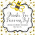 Bee baby shower sticker with buzzing bees pattern design