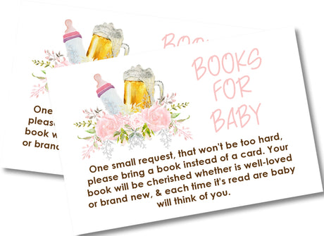 Beer and Bottles Baby Shower Book Request Cards Printable