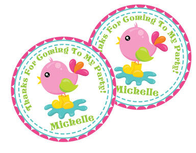 Bird Birthday Party Stickers