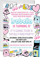 1980's Birthday Party Invitations
