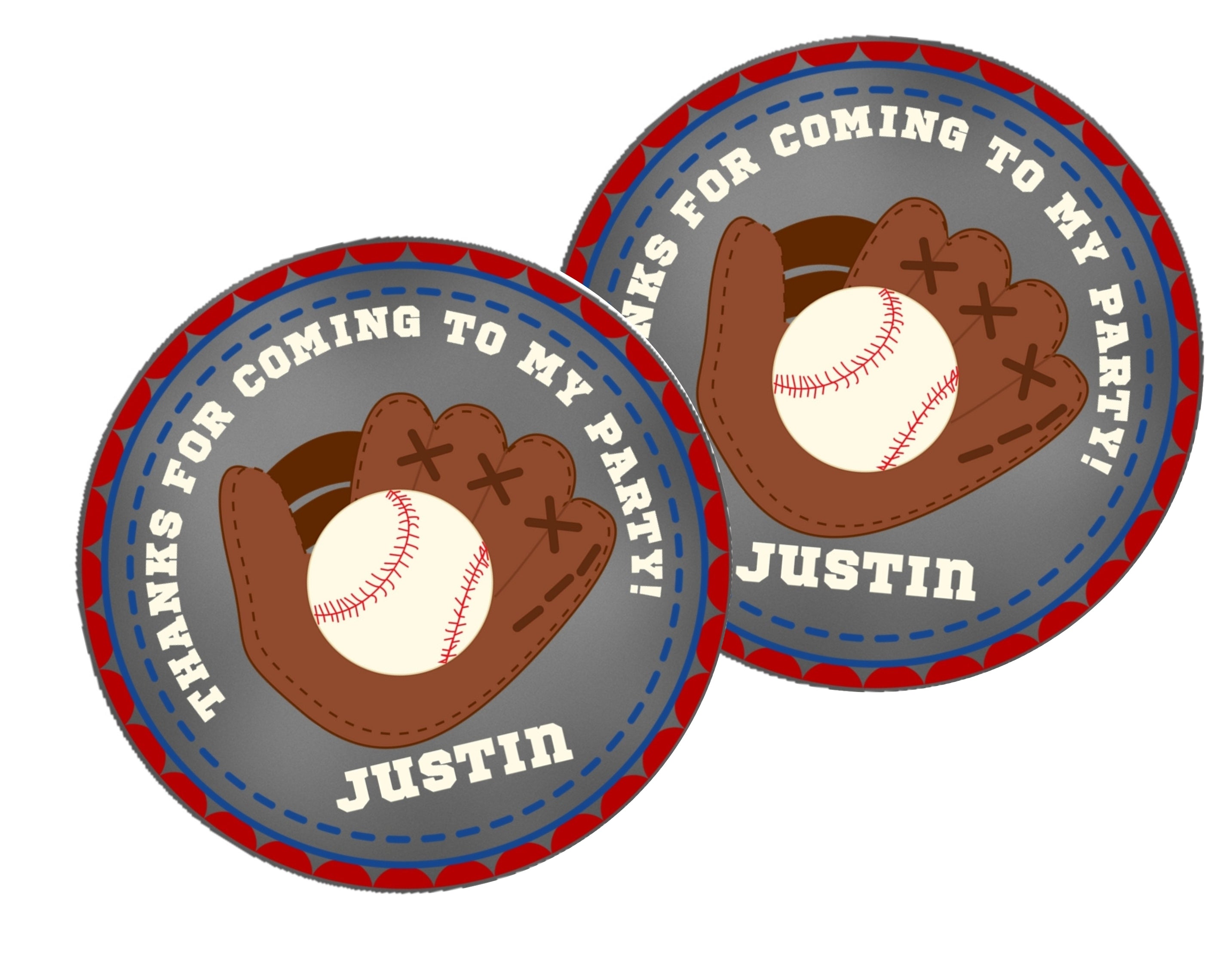 Baseball Birthday Party Stickers