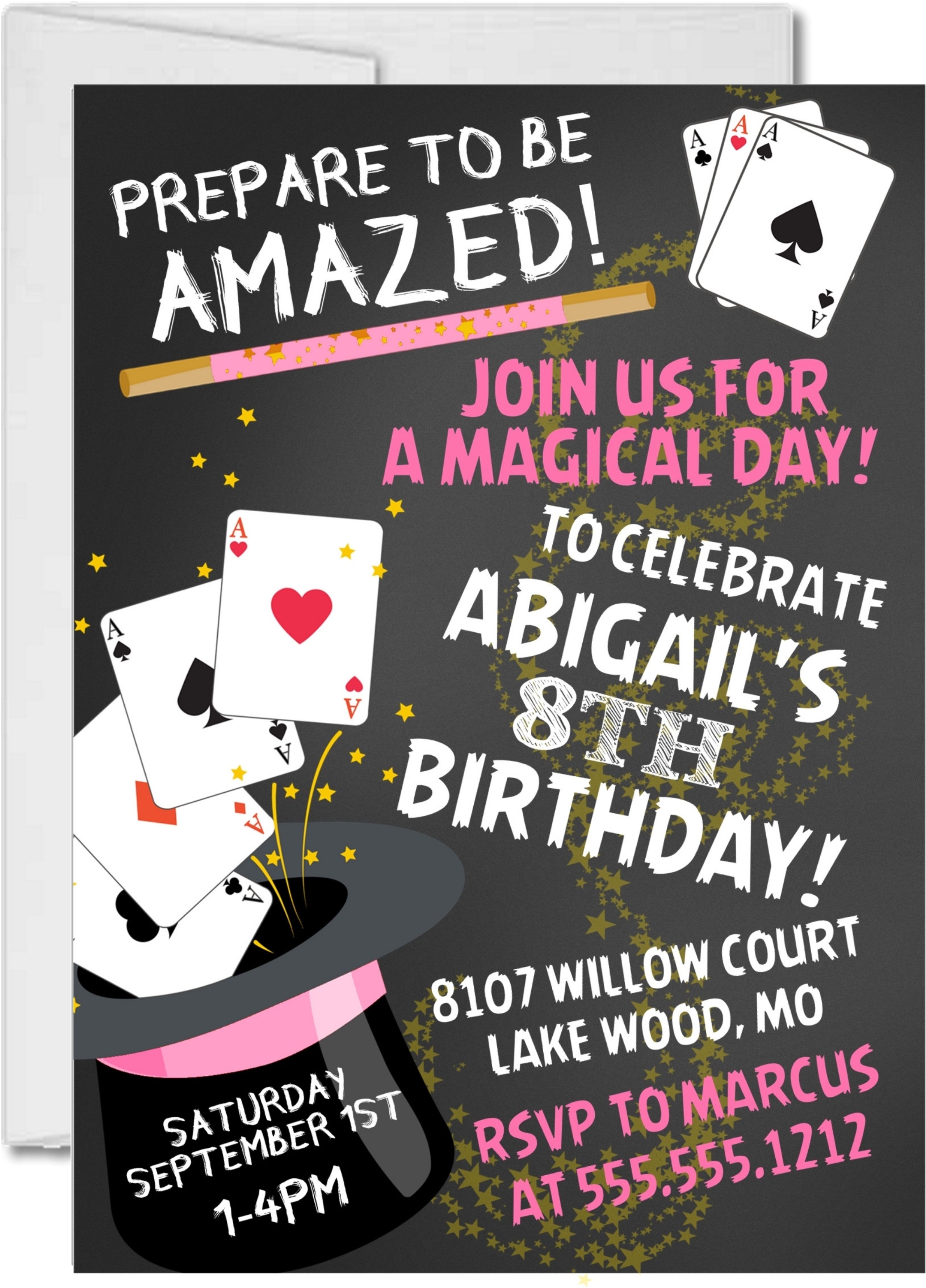 Magic Birthday Party Invitations