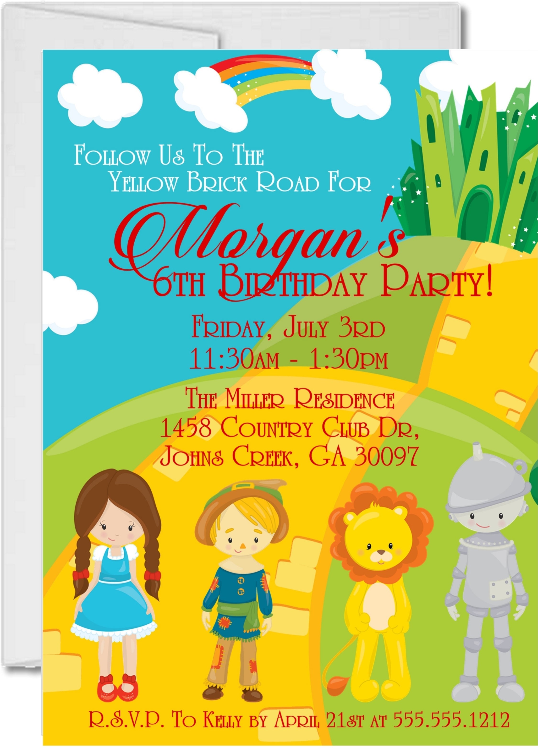 Wizard Of Oz Birthday Party Invitations