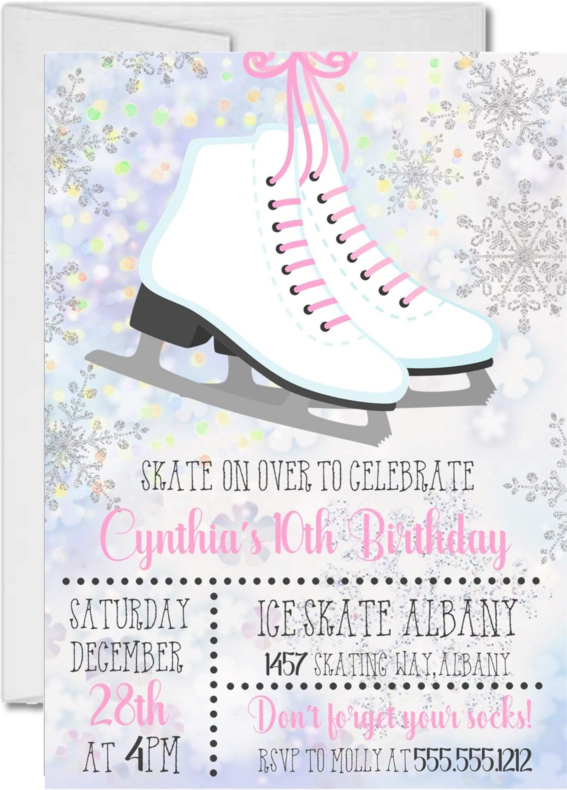 Ice Skating Birthday Party Invitations