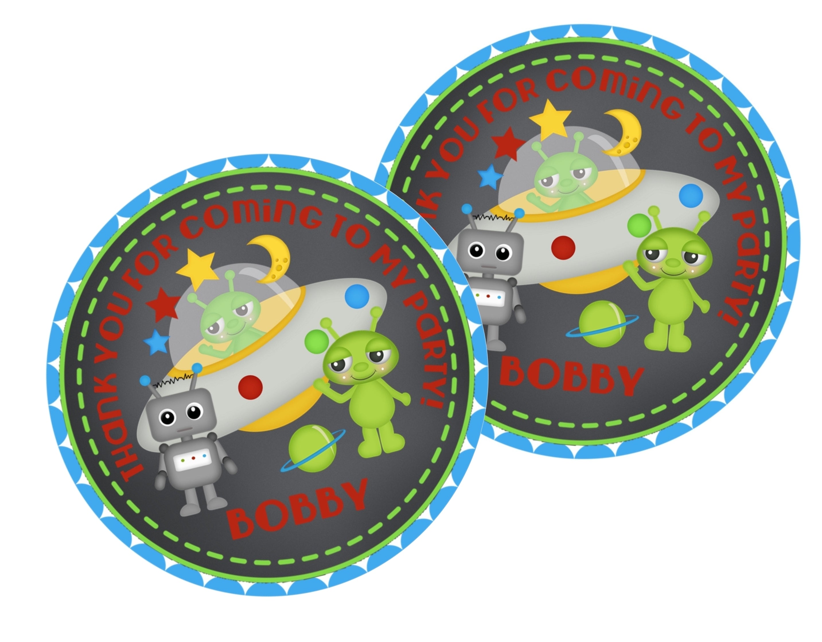 Space Birthday Stickers