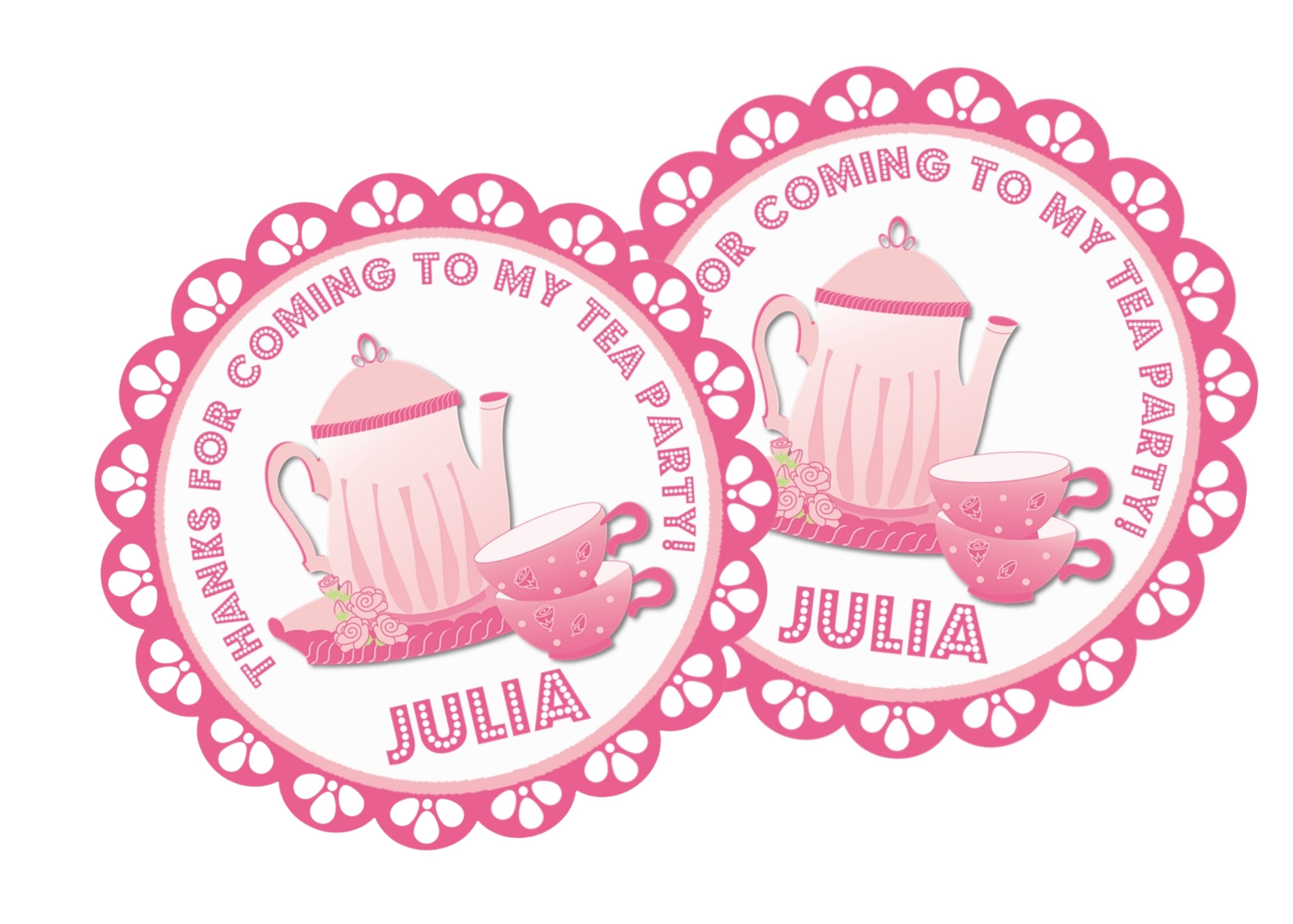 Tea Party Birthday Stickers