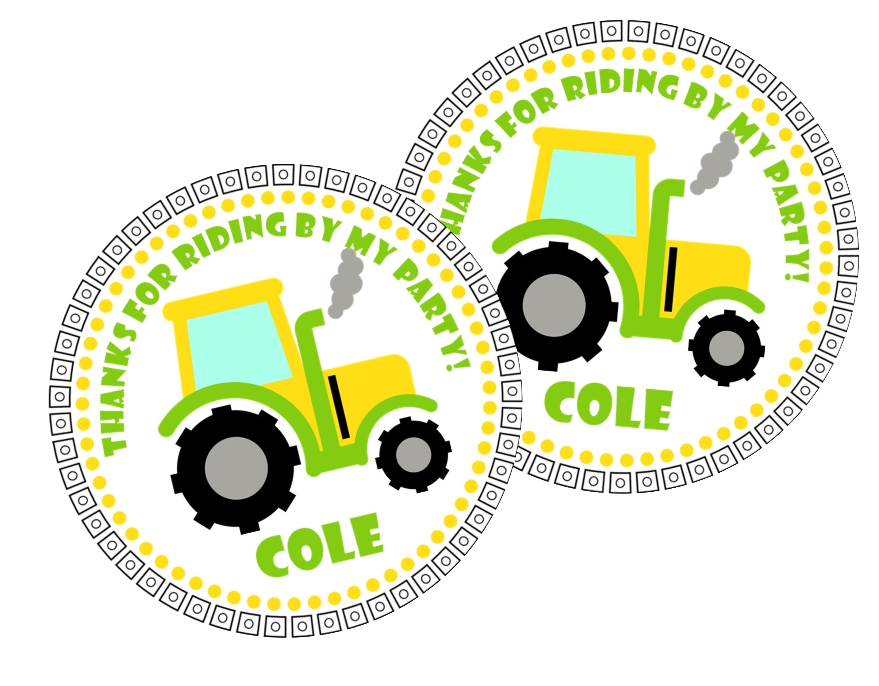 Farm Tractor Birthday Stickers