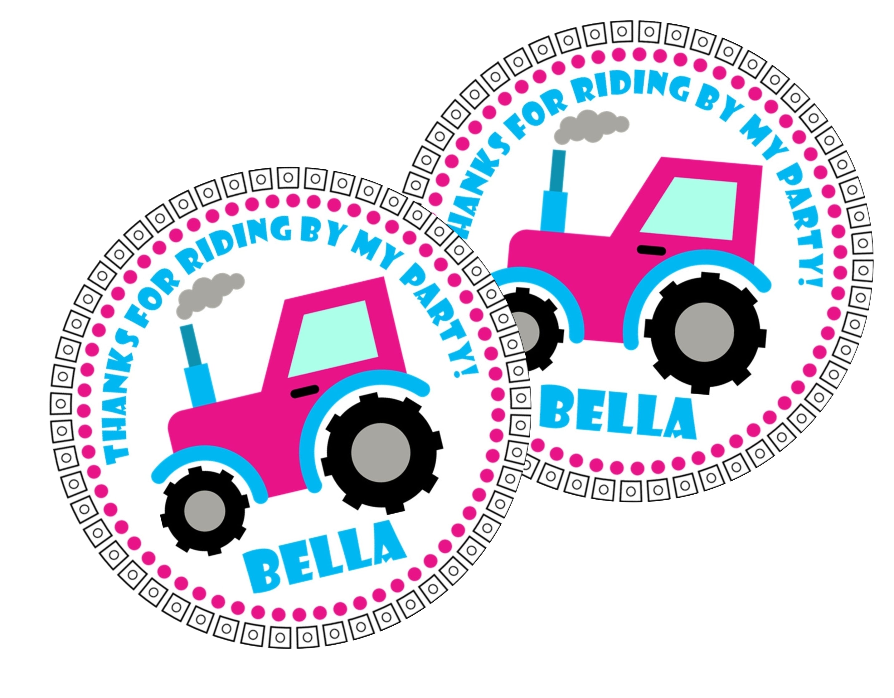 Farm Tractor Birthday Stickers