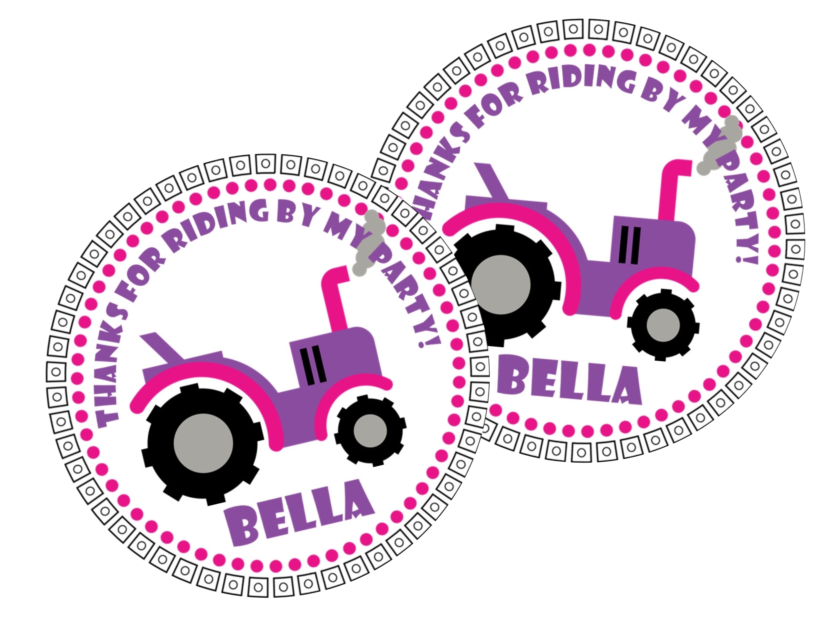 Farm Tractor Birthday Stickers