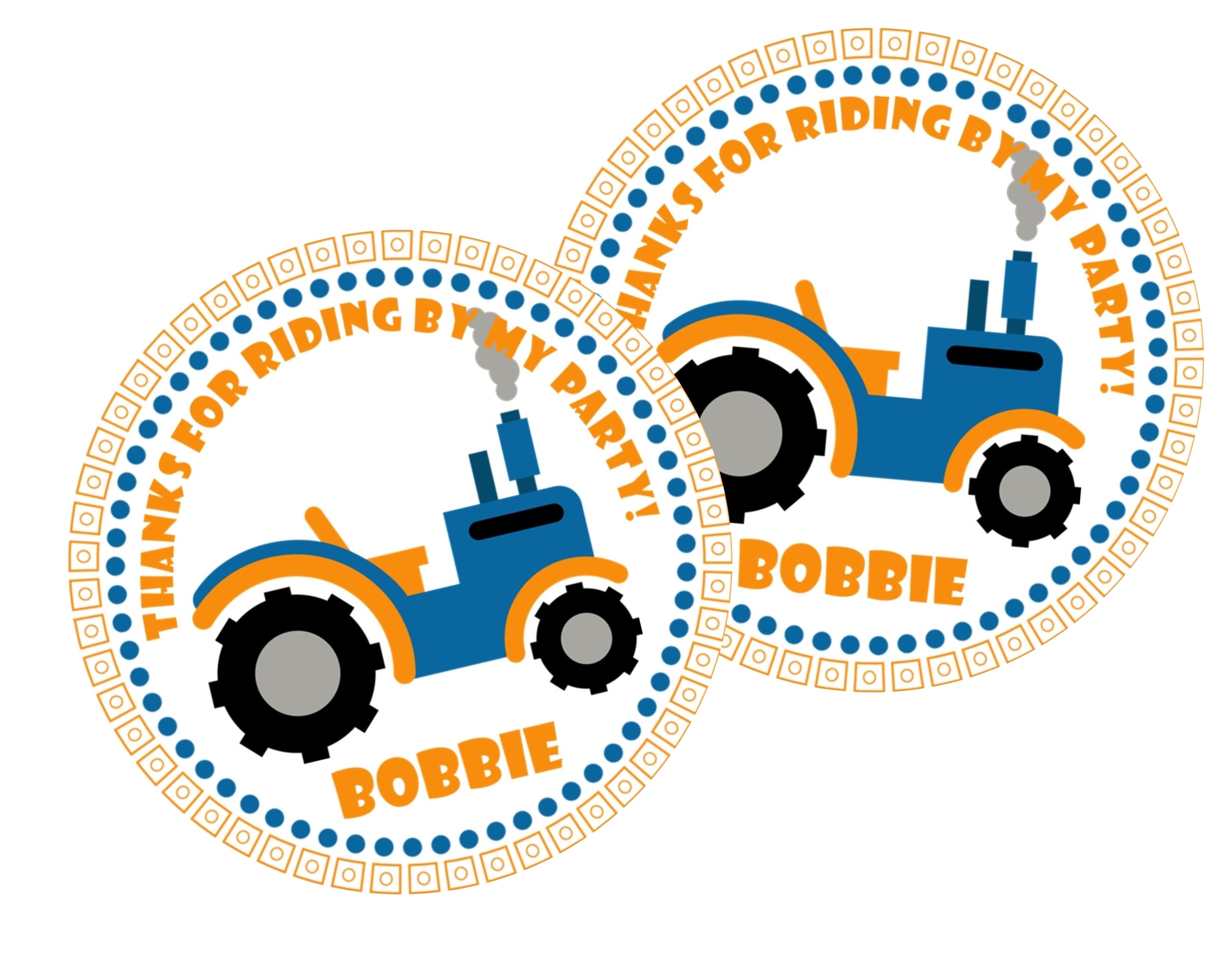 Farm Tractor Birthday Stickers