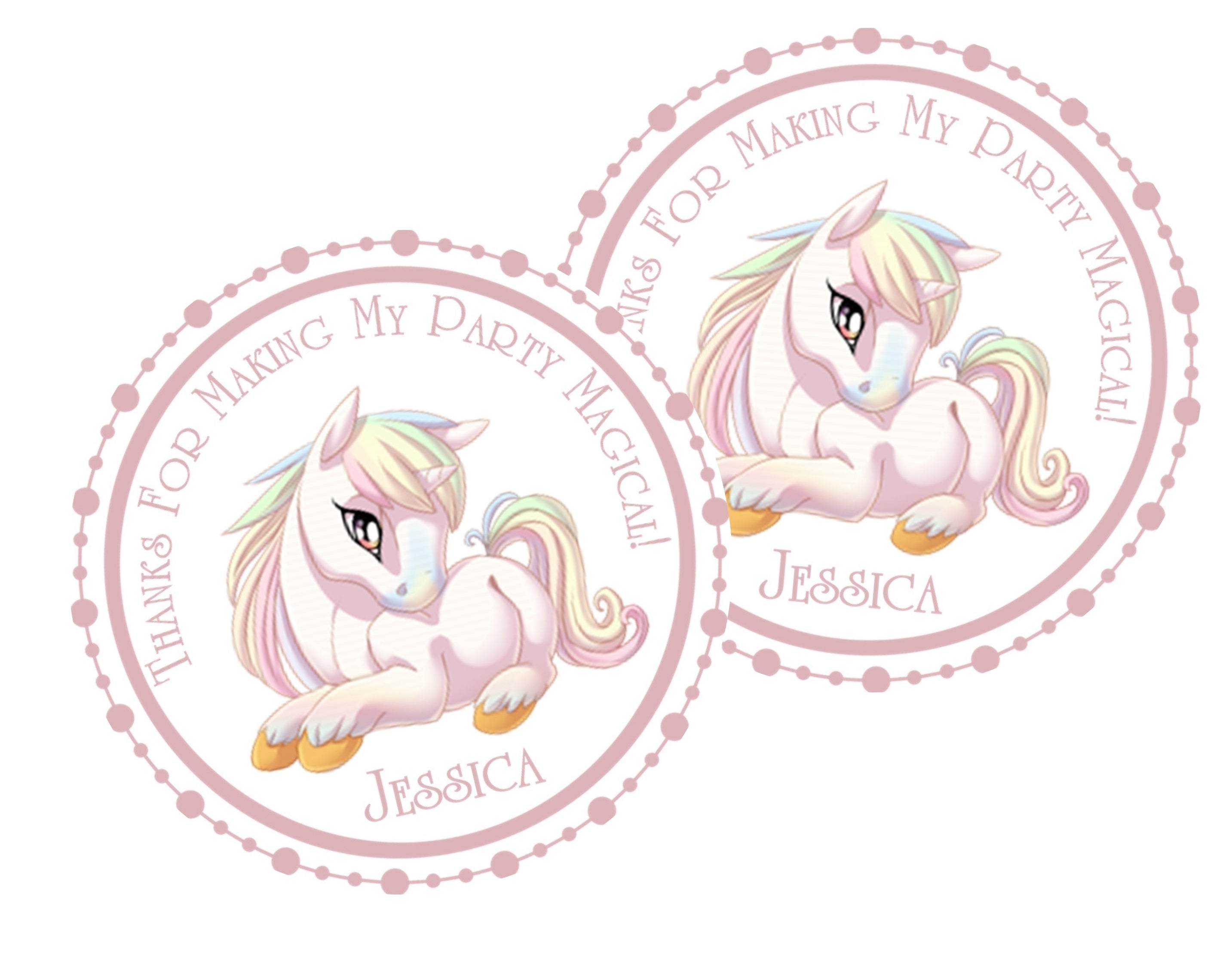 Unicorn Birthday Stickers