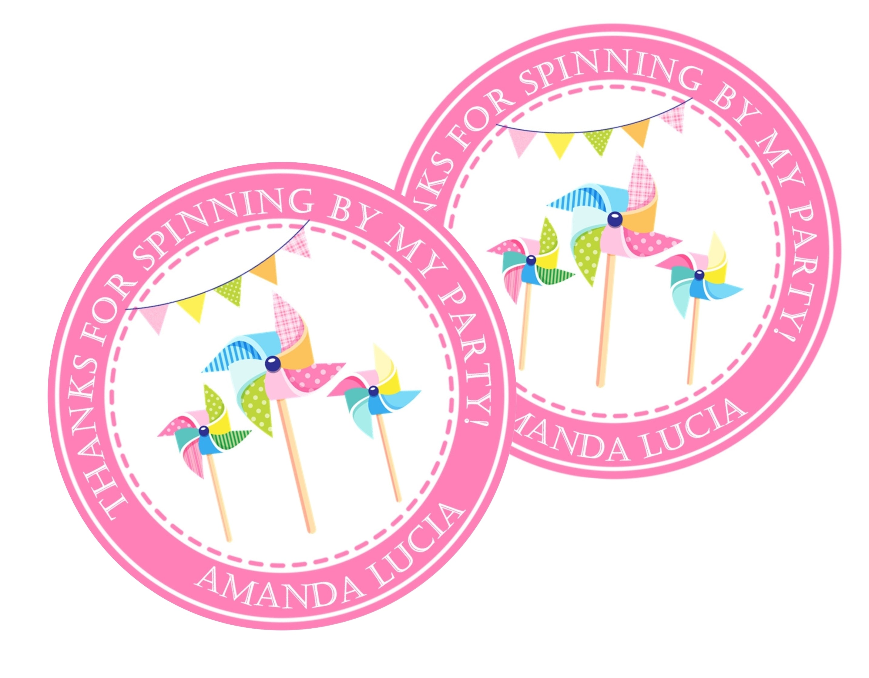 Pinwheel Birthday Stickers