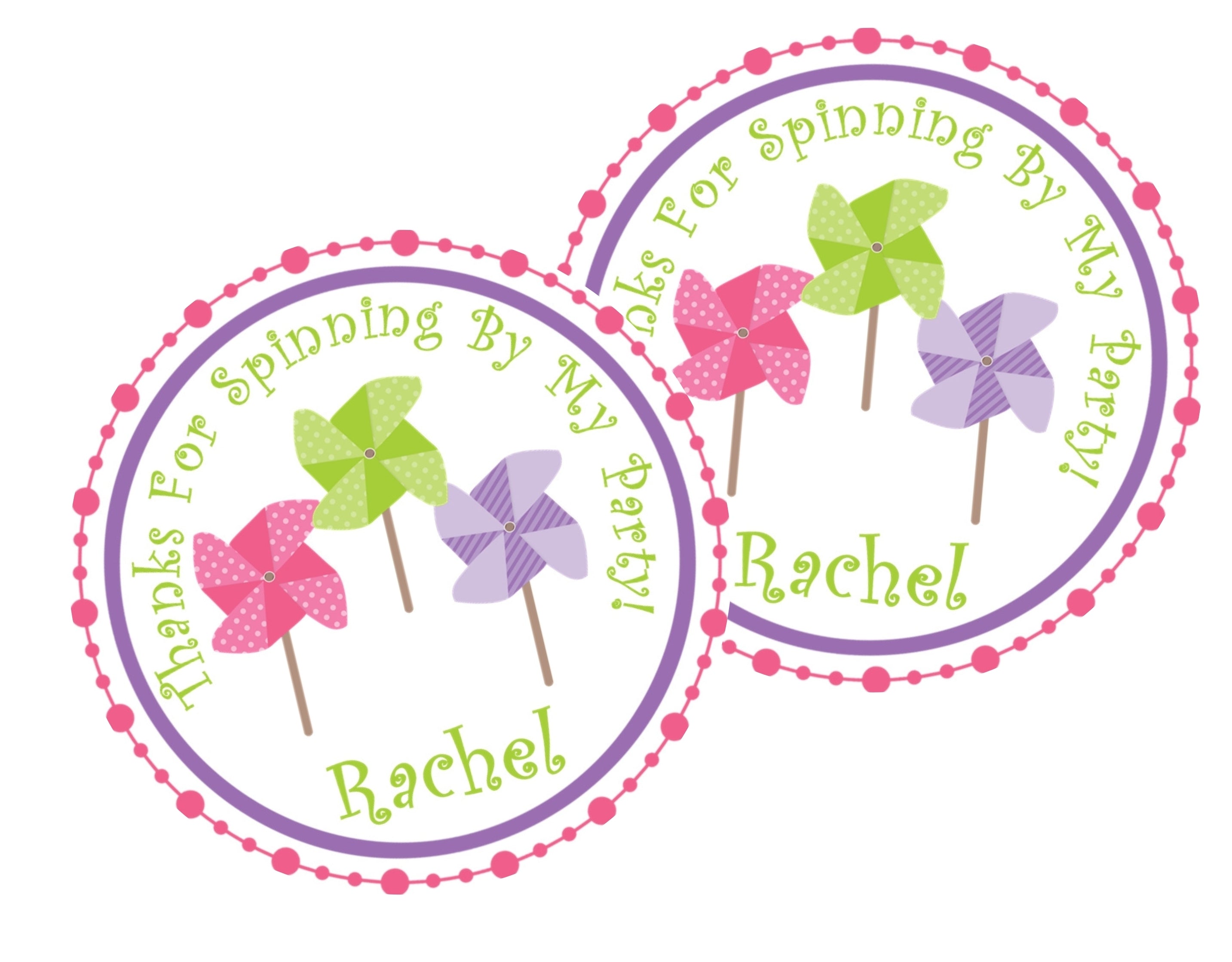 Pinwheel Birthday Stickers