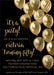 Black And Gold Balloon Birthday Party Invitations