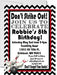 Black And Red Bowling Birthday Party Invitations