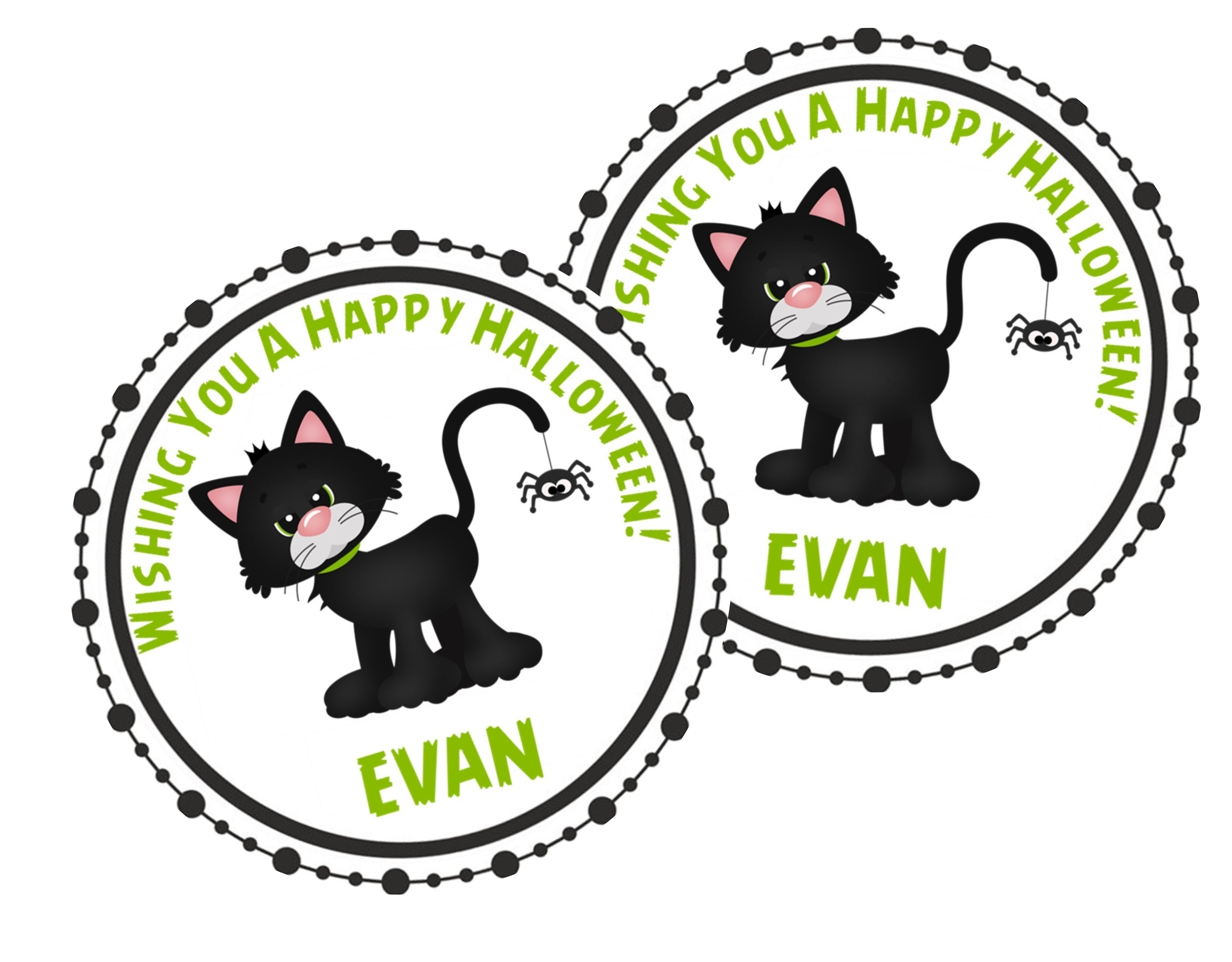 Black Cat Halloween Stickers