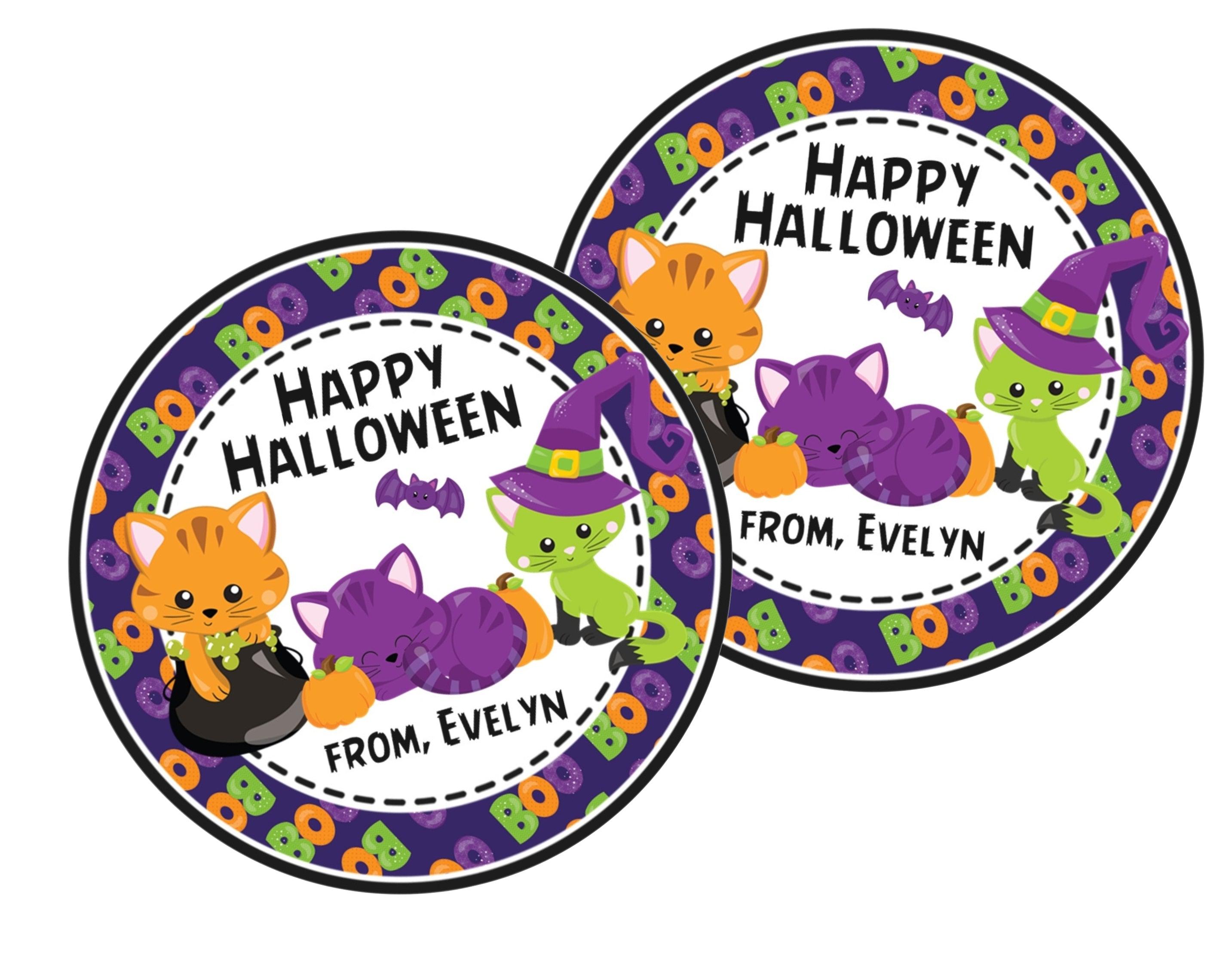 Black Cat Halloween Stickers