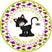 Black cat candy border halloween sticker