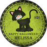 Black cat happy halloween personalized sticker
