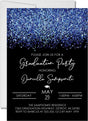 Blue And Black Graduation Party Invitations