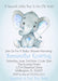 Blue Elephant Baby Shower Invitations