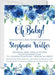 Blue Floral Baby Shower Invitations