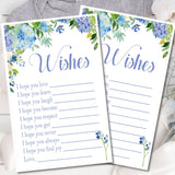 Blue Floral Baby Shower Wish Cards