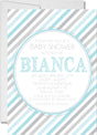 Blue & Grey Striped Baby Shower Invitations