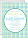 Blue & Lime Plaid Baby Shower Invitations