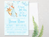 Blue Safari Giraffe Baby Shower Invitations