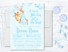 Blue Safari Giraffe Baby Shower Invitations