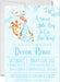 Blue Safari Giraffe Baby Shower Invitations