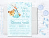 Blue Teddy Bear Baby Shower Invitations