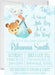 Blue Teddy Bear Baby Shower Invitations