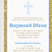Blue first communion invitation with gold background and cross design