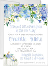 Blue green pumpkin baby shower invitations