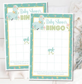 Blue llama baby shower bingo printable game