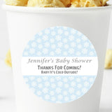 Blue snowflake baby shower sticker