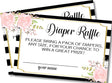 Blush Floral Baby Shower Diaper Raffle Tickets Printable PDF Download