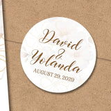 Blush ivory wedding stickers