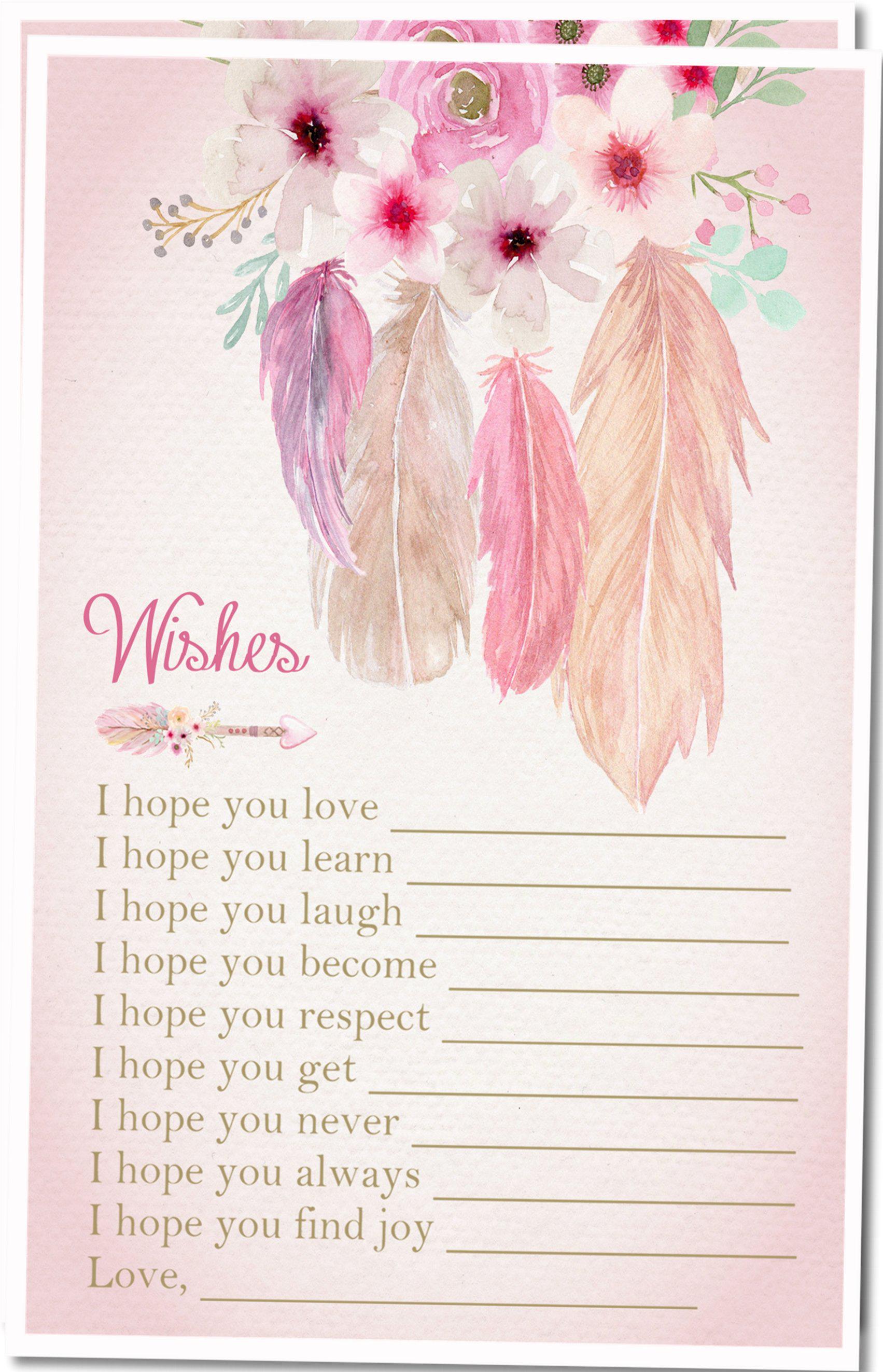 Boho Tribal Dreamcatcher Baby Shower Wish Cards