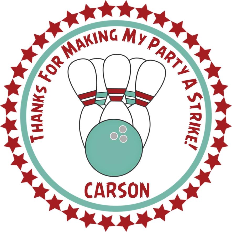 Bowling Birthday Party Stickers