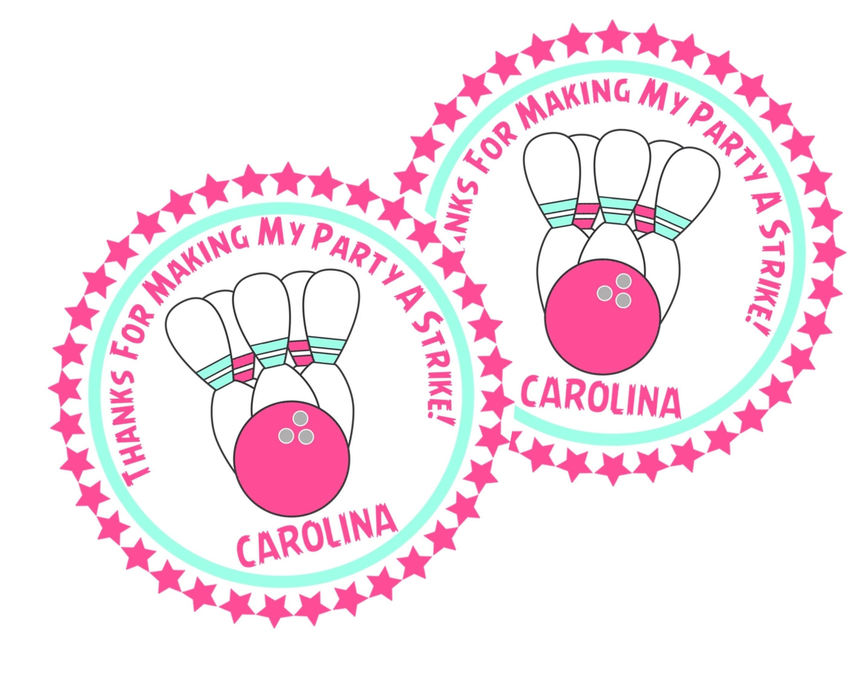 Bowling Birthday Party Stickers