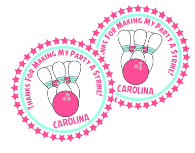 Bowling Birthday Party Stickers