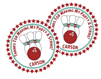 Bowling Birthday Party Stickers