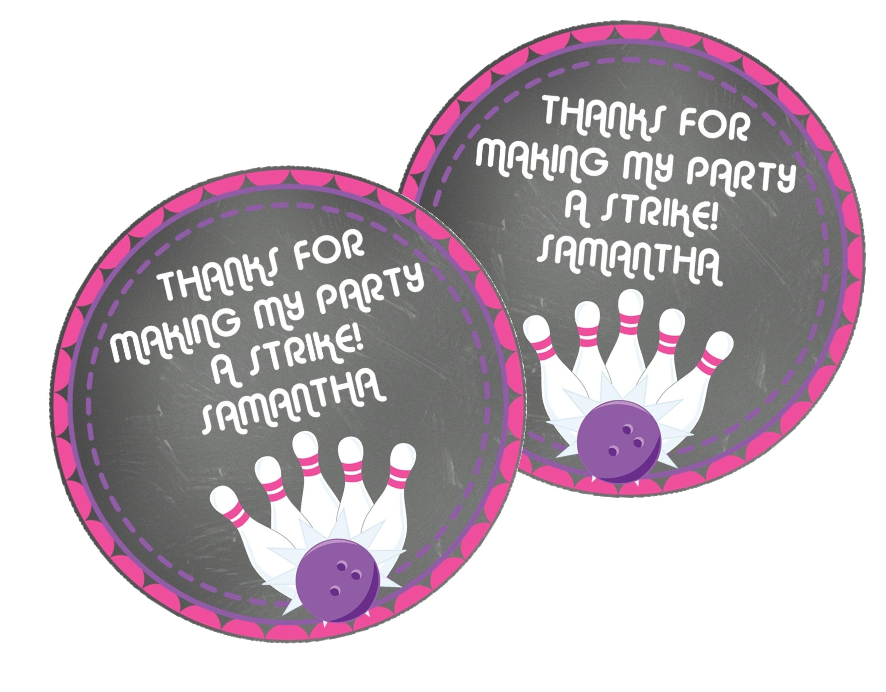 Bowling Birthday Party Stickers