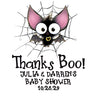 Boy bat halloween baby shower sticker
