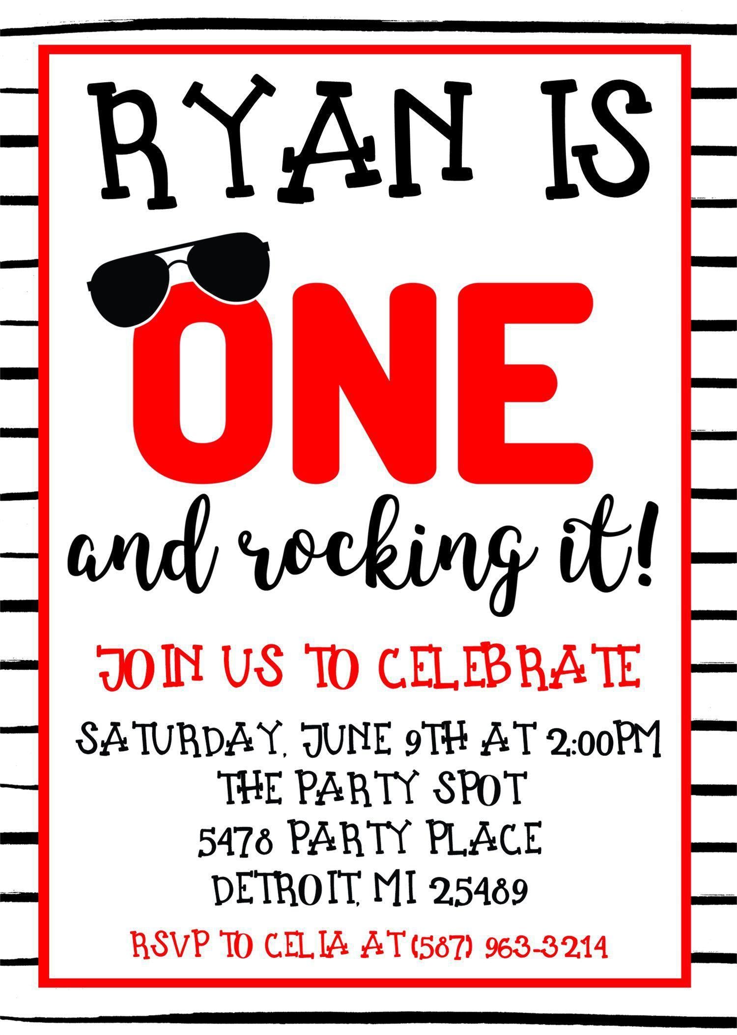 Boys 1st Birthday Party Invitations