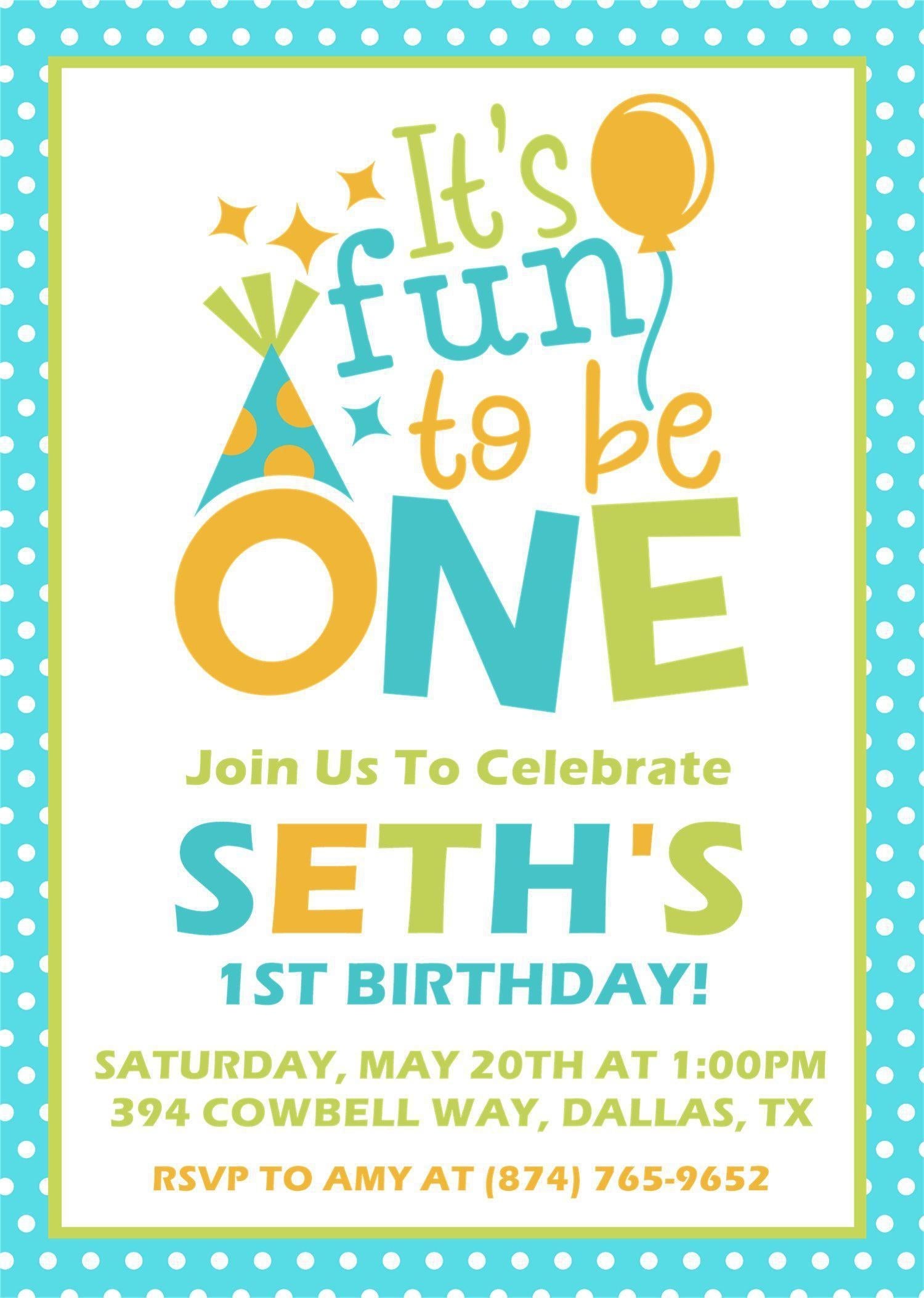 Boys 1st Birthday Party Invitations