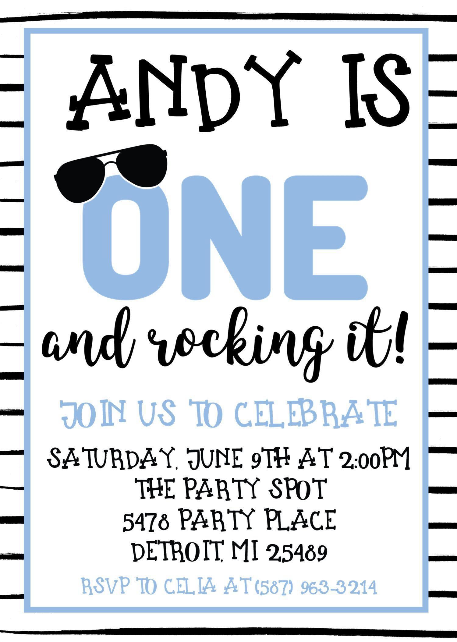 Boys 1st Birthday Party Invitations